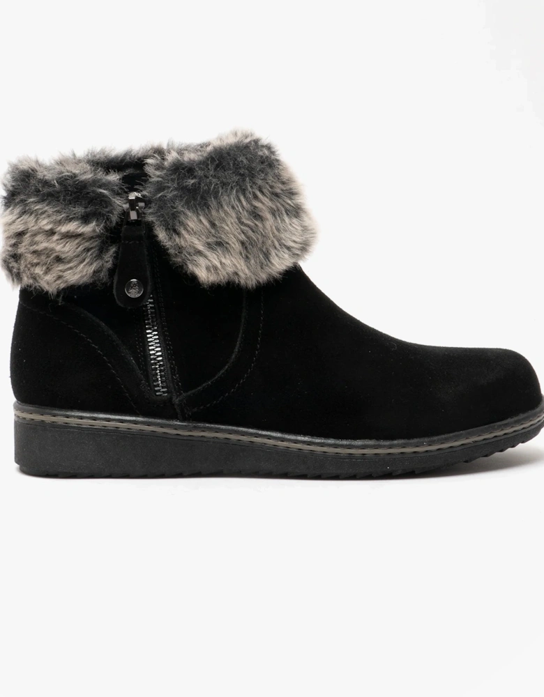 PENNY Womens Suede Ankle Boot Black