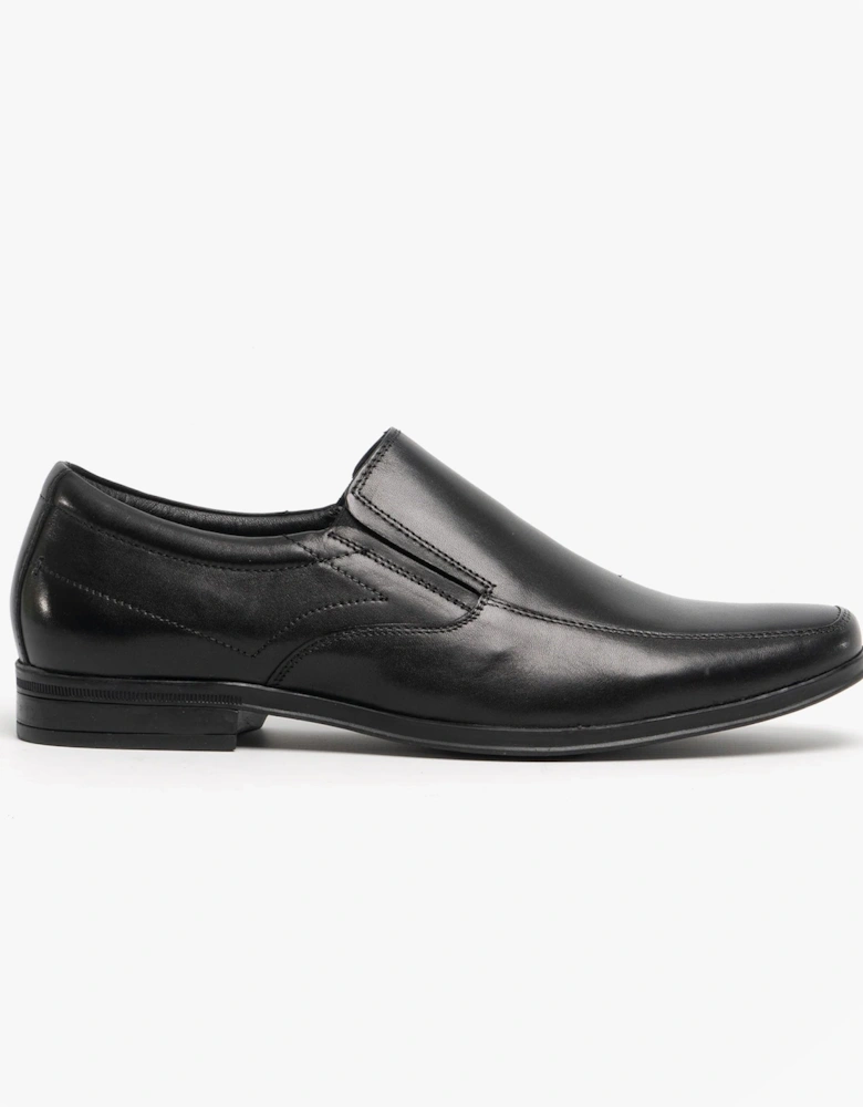 BILLY Mens Leather Slip On Shoes Black