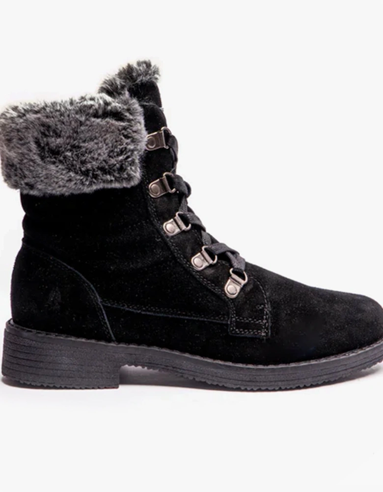 FLORENCE Womens Leather Ankle Boots Black