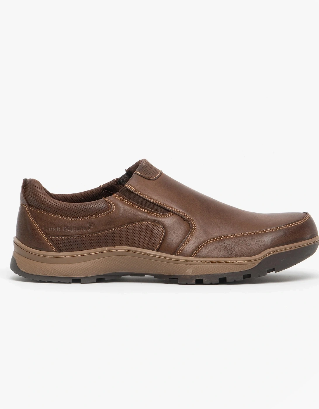 JASPER Mens Leather Slip On Shoes Brown, 7 of 6