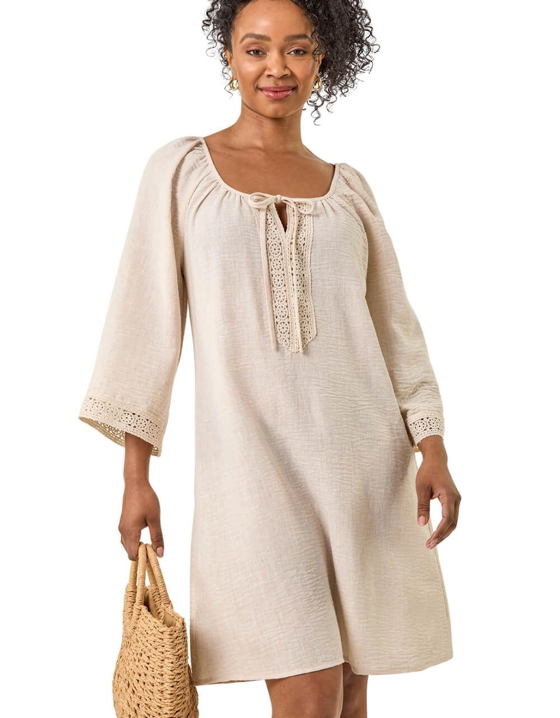 Petite Lace Trim Dress, 2 of 1