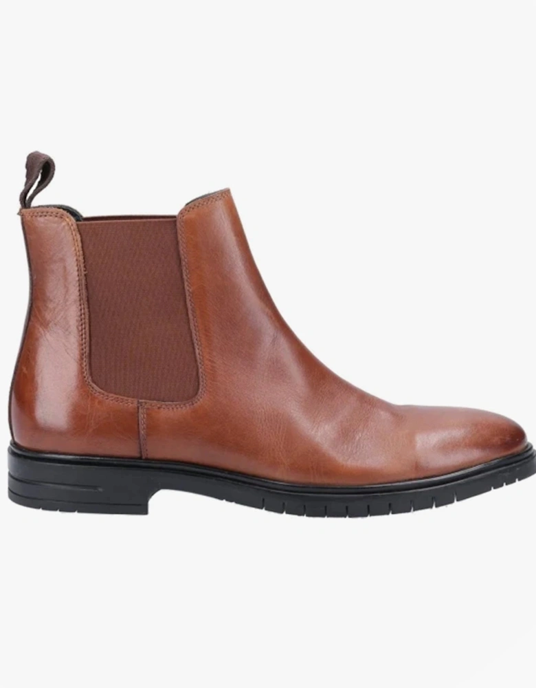 SAWYER Mens Leather Chelsea Boots Brown