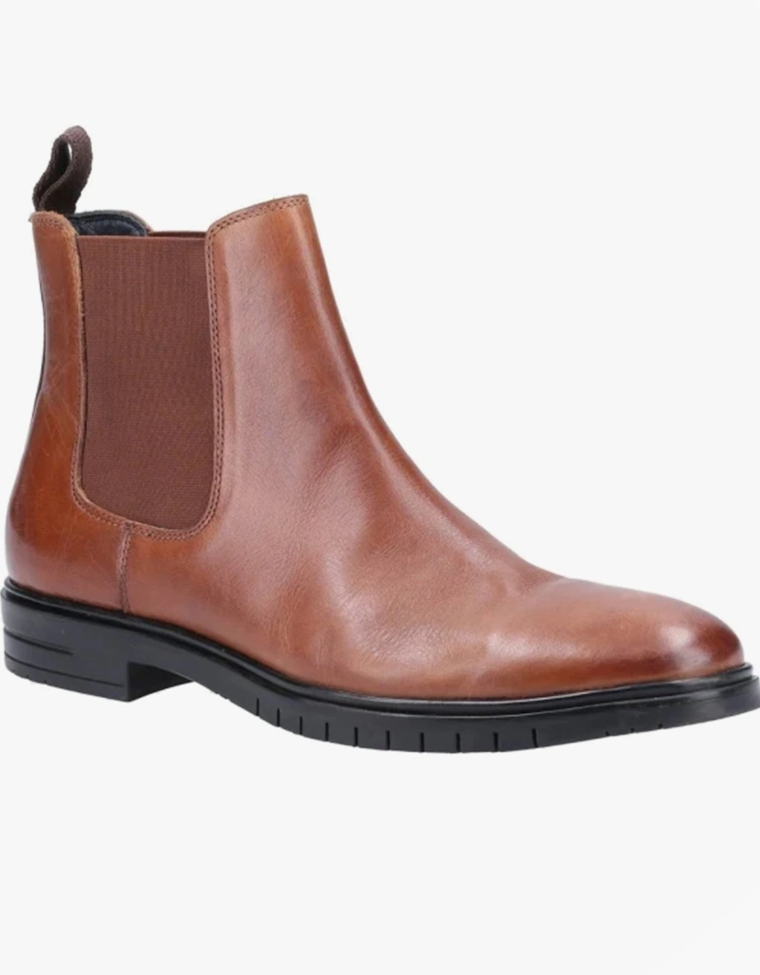 SAWYER Mens Leather Chelsea Boots Brown