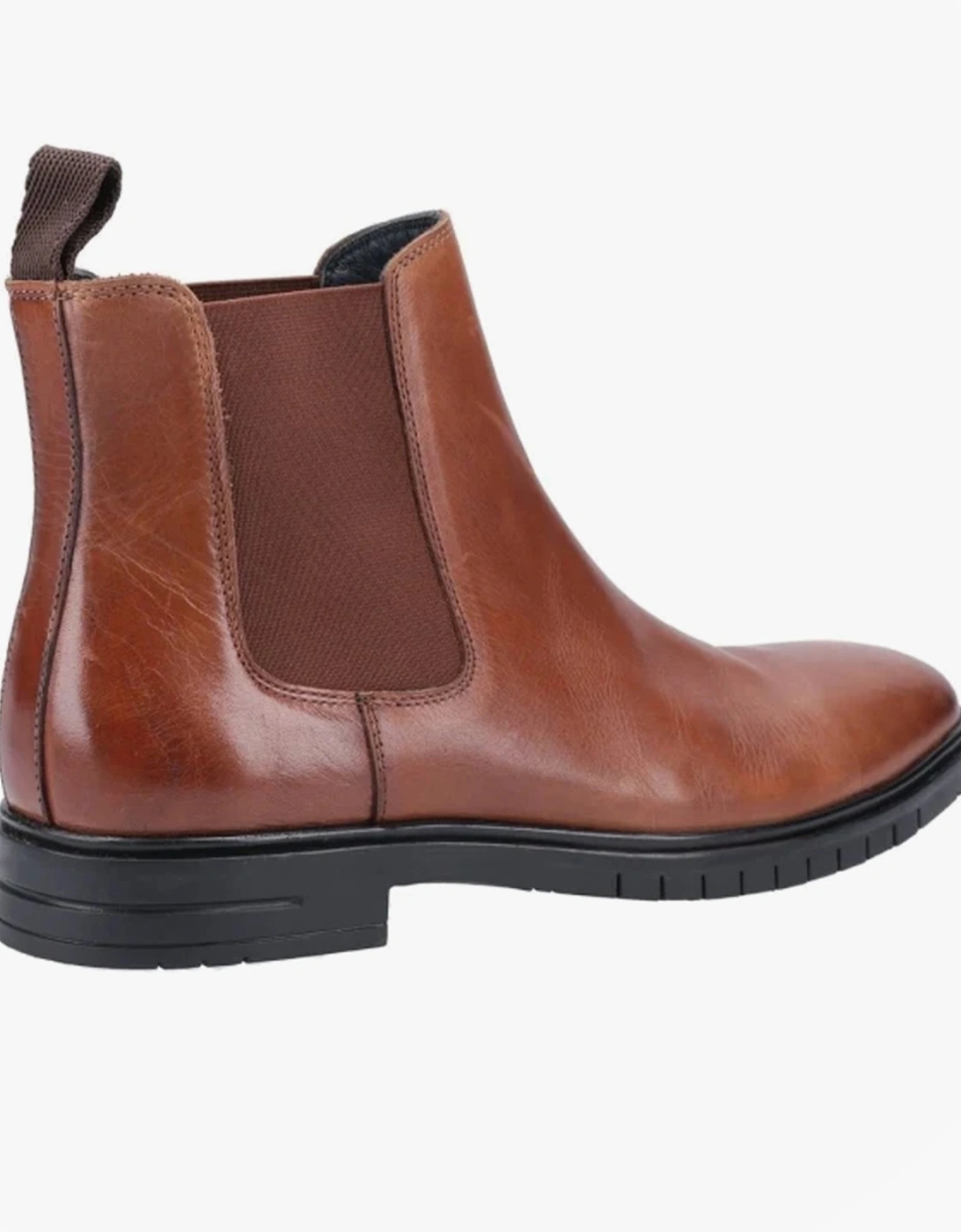 SAWYER Mens Leather Chelsea Boots Brown
