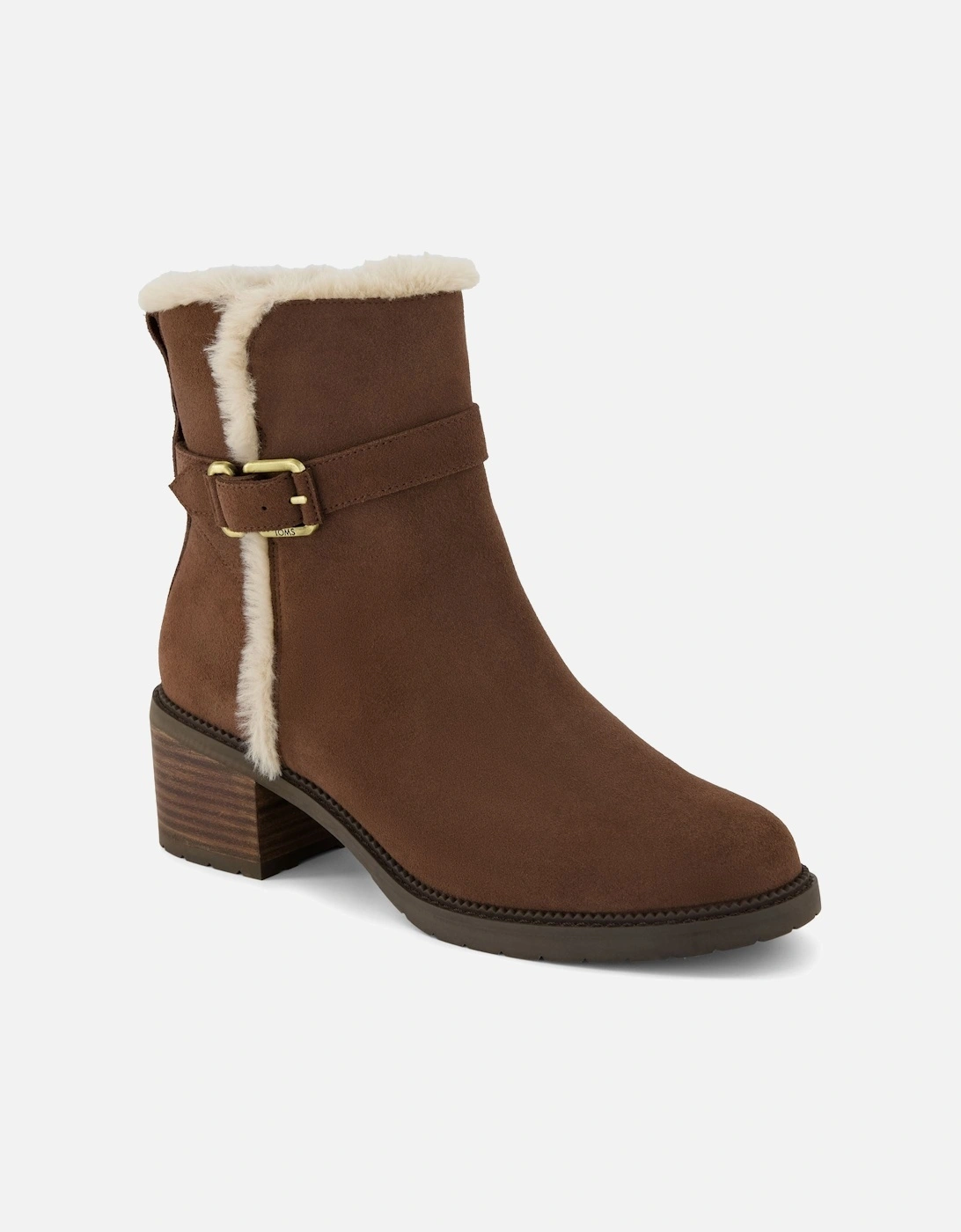 Hailey Buckle Suede Women's Dark Brown Boots
