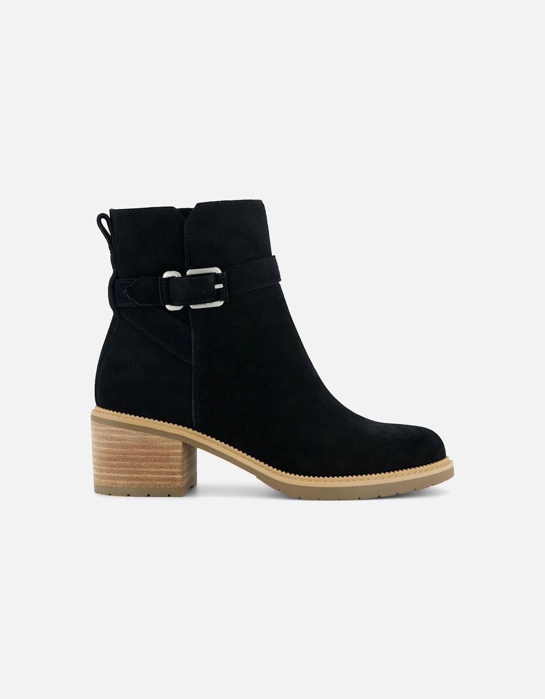 Hailey Buckle Suede Women's Black Boots