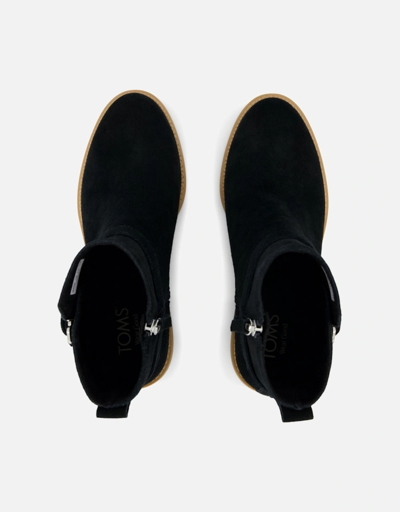 Hailey Buckle Suede Women's Black Boots