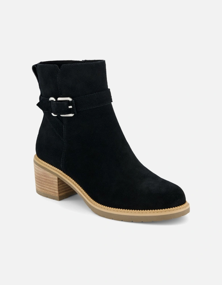 Hailey Buckle Suede Women's Black Boots