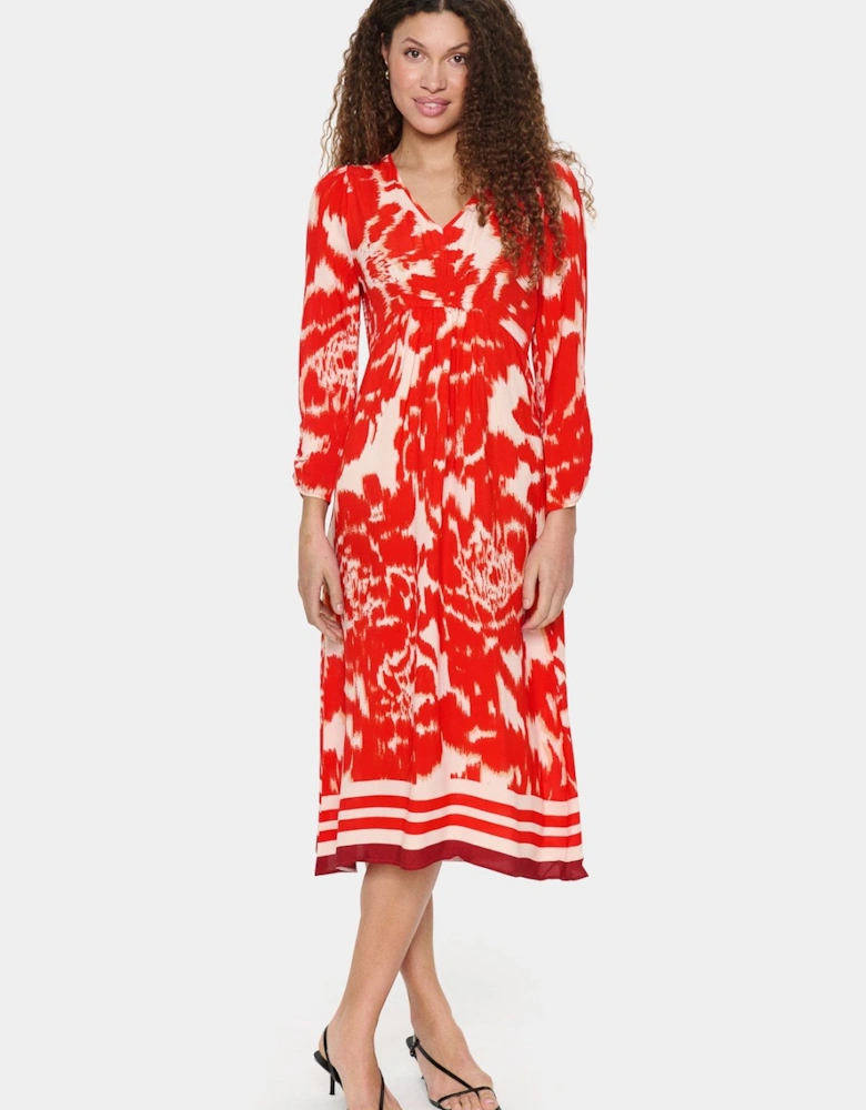 KhloeSZ V-Neck Long Sleeve Midi Dress