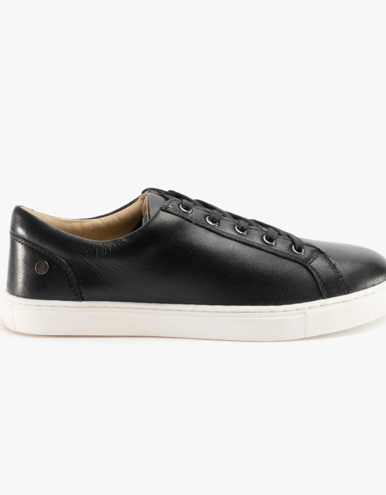 TESSA Womens Leather Casual Trainers Black