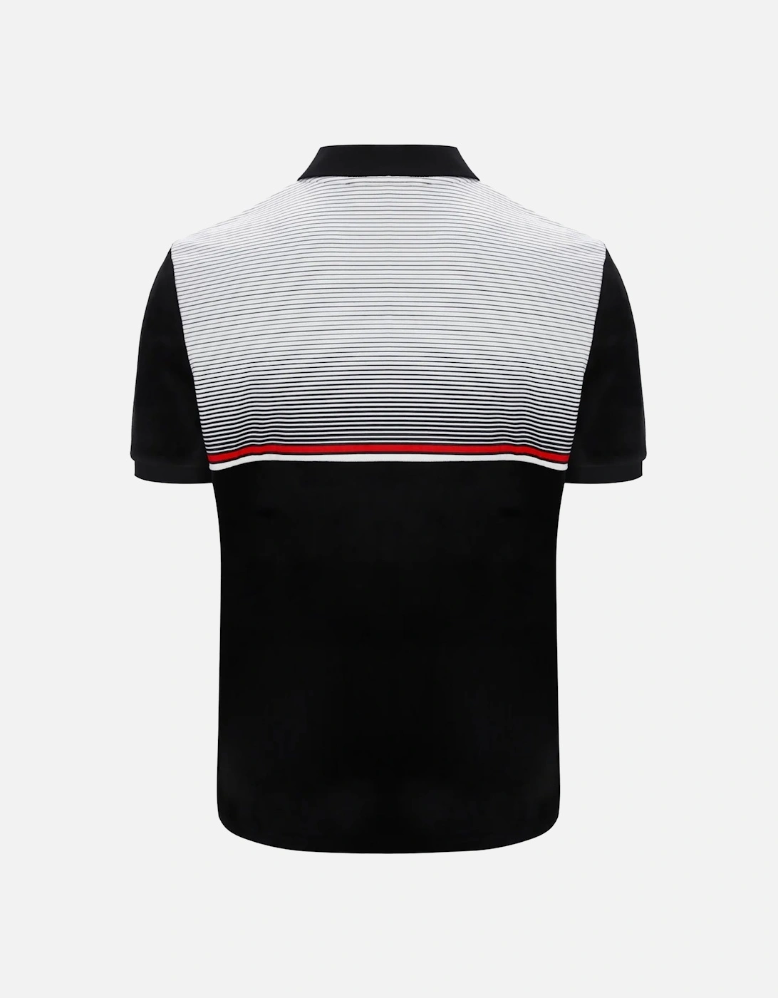 Paco Zip Stripe Velour Polo Shirt Black/Gardenia/Red