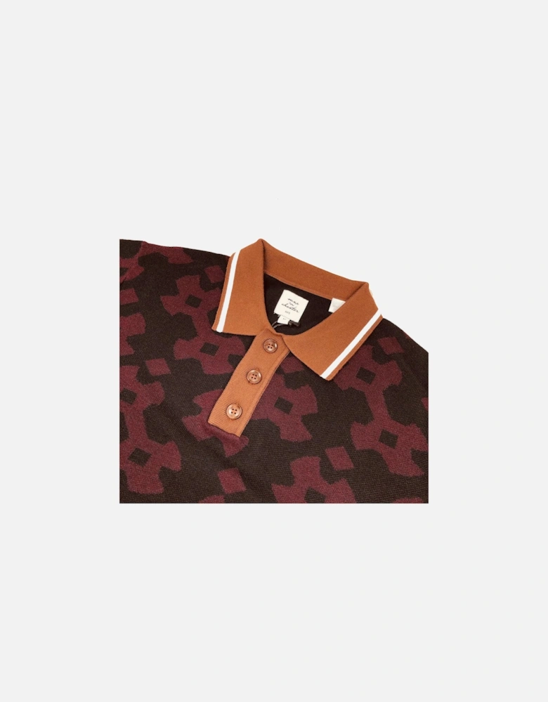 Max N Chester Black/Winetasting Knitted Polo Shirt