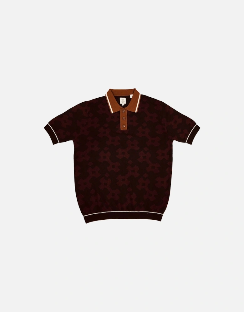 Max N Chester Black/Winetasting Knitted Polo Shirt