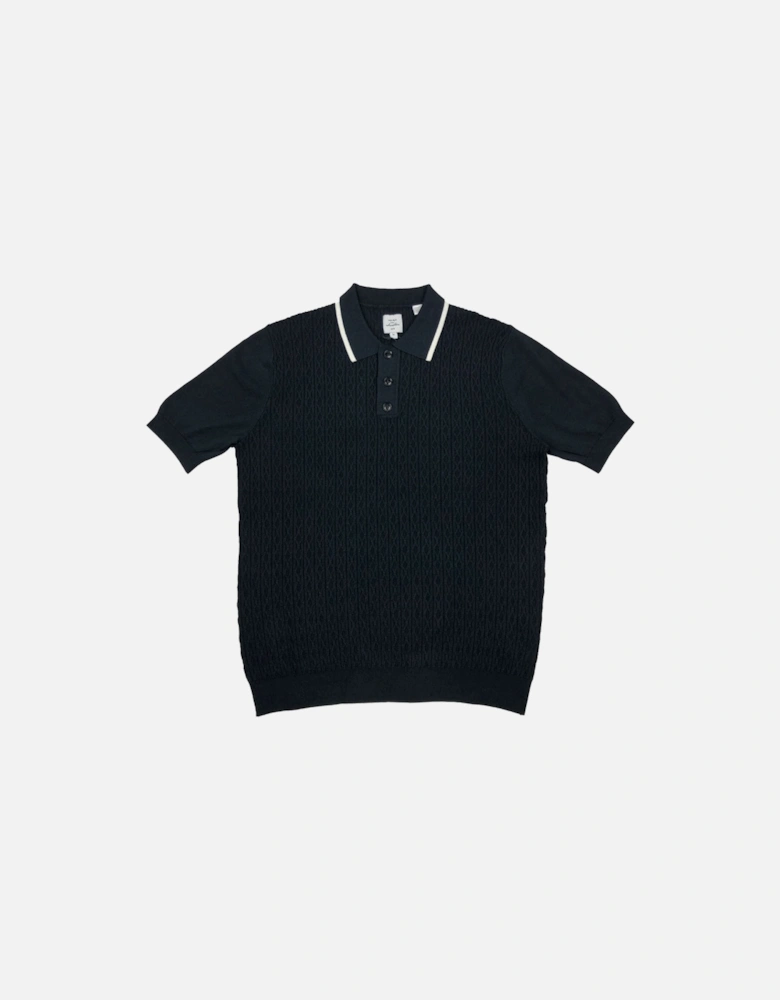 Max N Chester Maritime Blue Knitted Polo Shirt