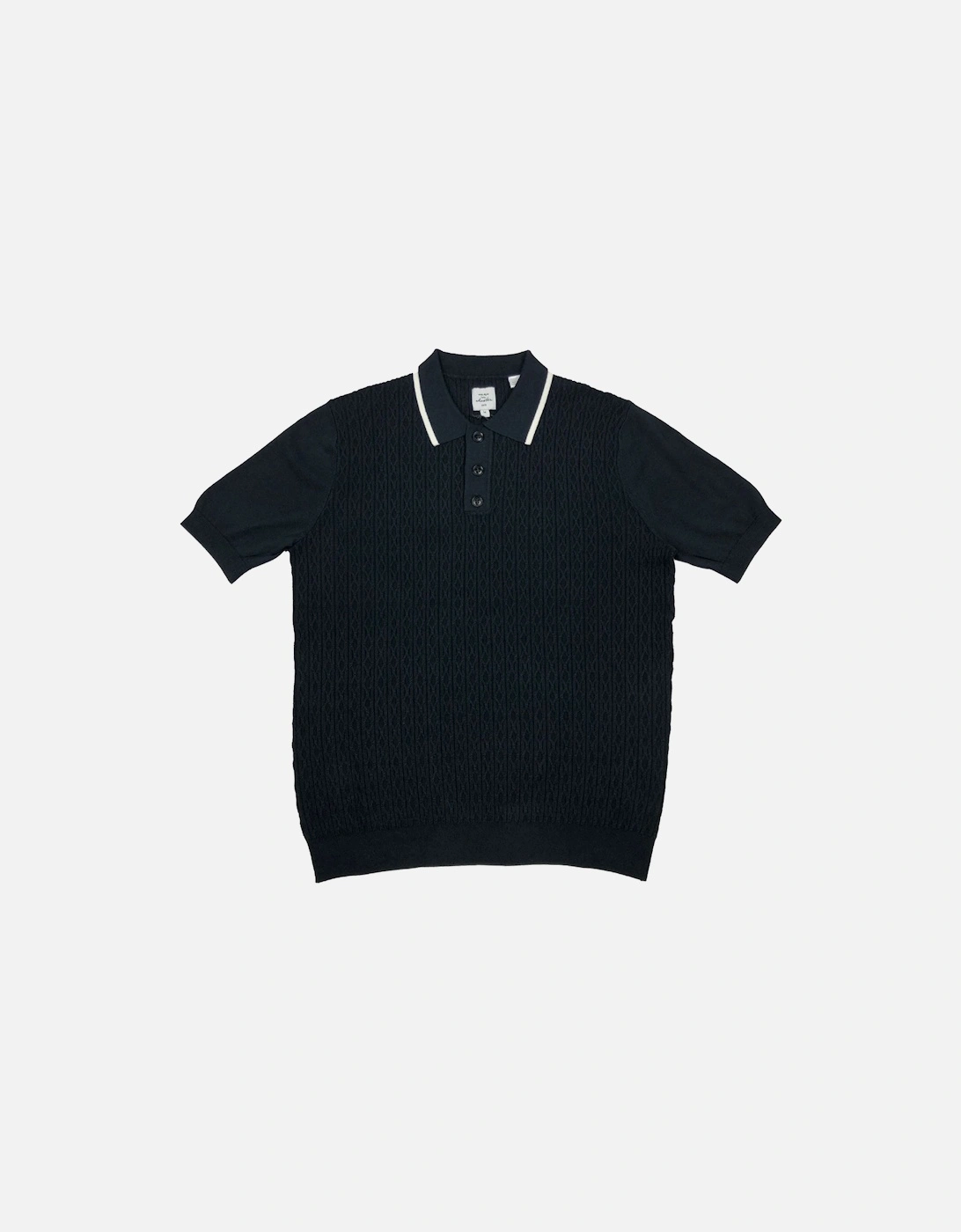 Max N Chester Maritime Blue Knitted Polo Shirt, 3 of 2