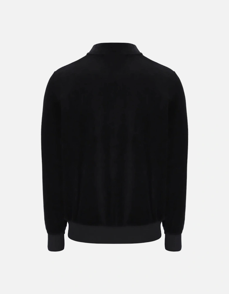 Malakai Stripe Velour Track Top Jacket Black/Gardenia/Red