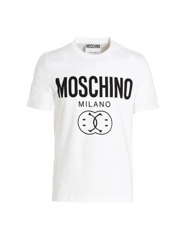 Milano Double Smiley Logo White T-Shirt