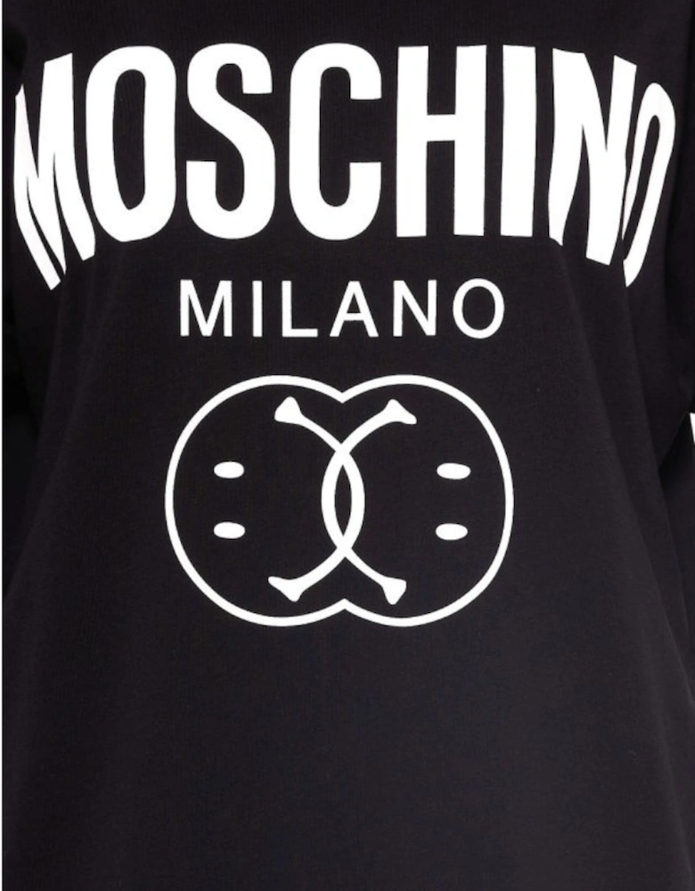 Double Smiley Black Oversize T-Shirt