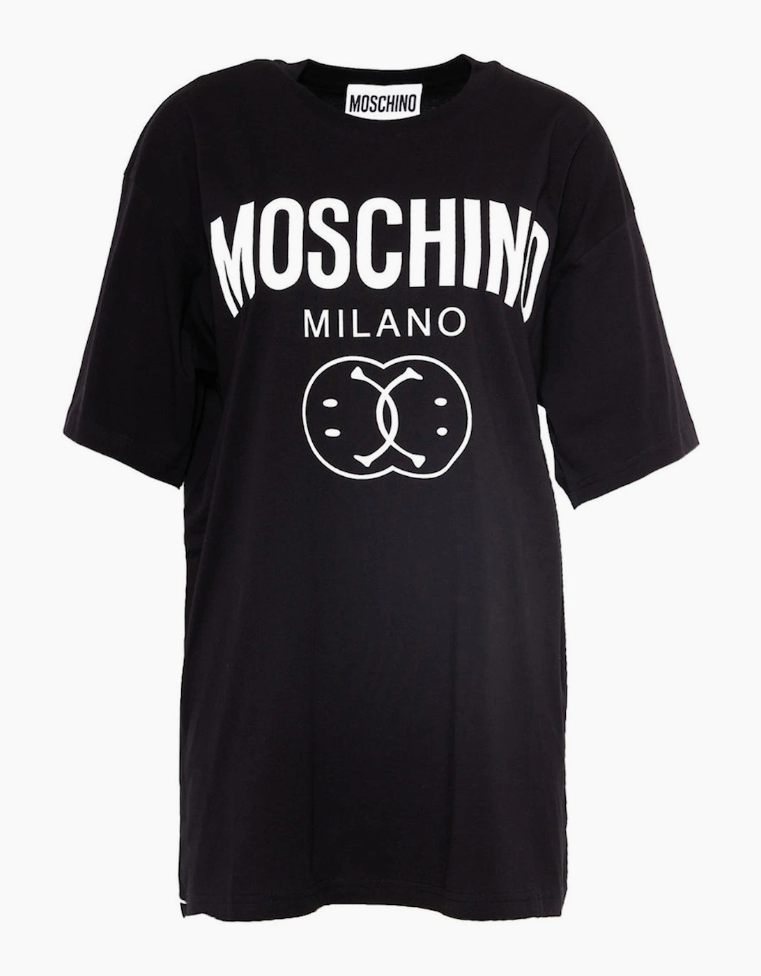 Women's Moschino Double Smiley Black Oversize T-Shirt - Size: 4