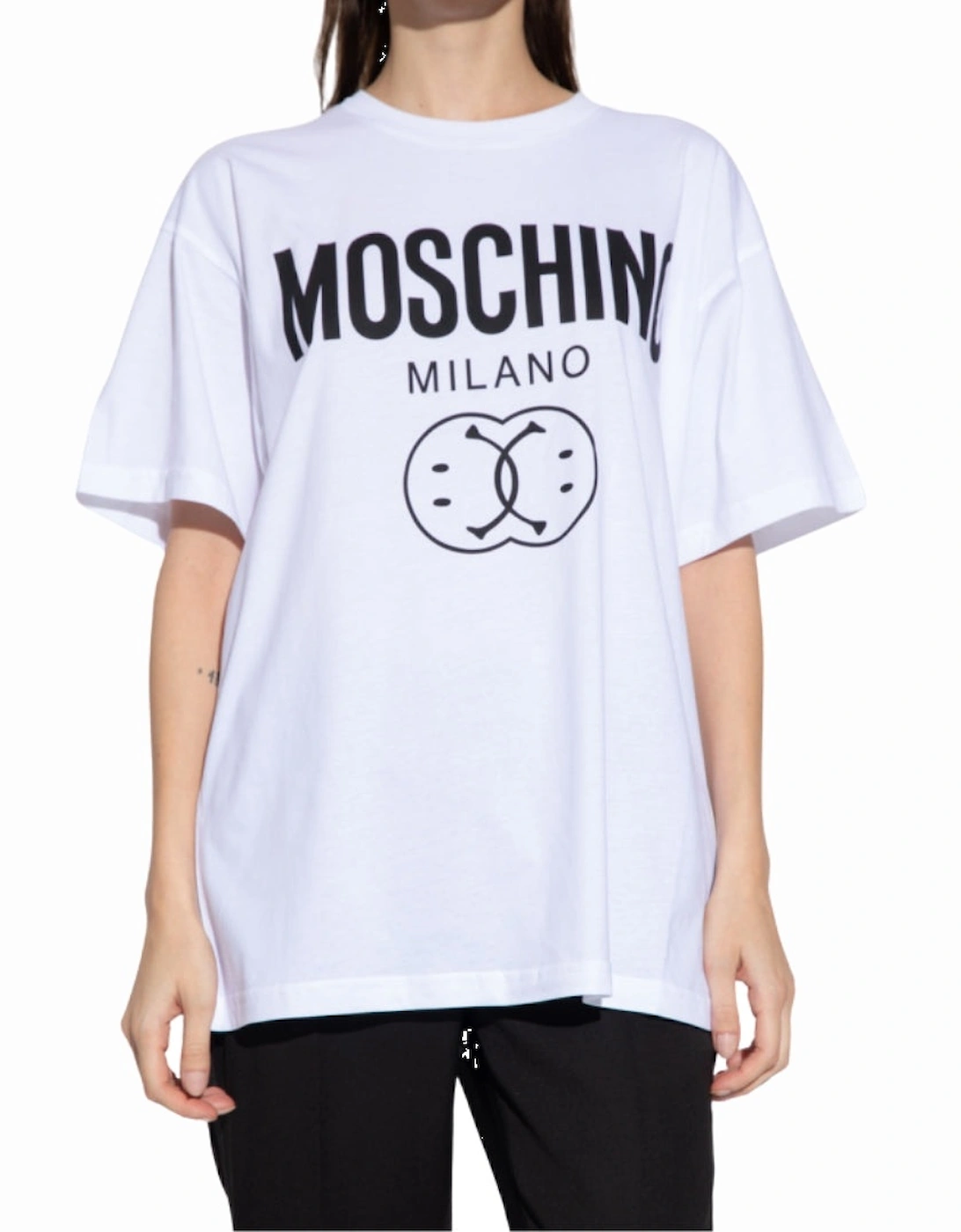 Double Smiley White Oversize T-Shirt