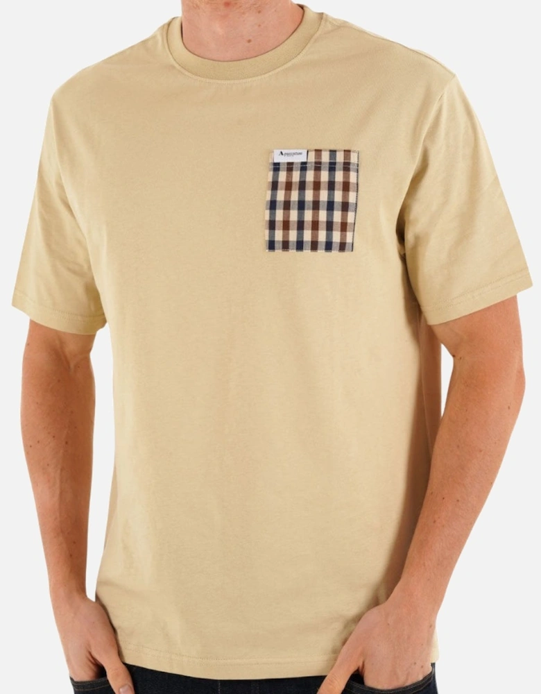 Active Club Check Pocket Beige T-Shirt