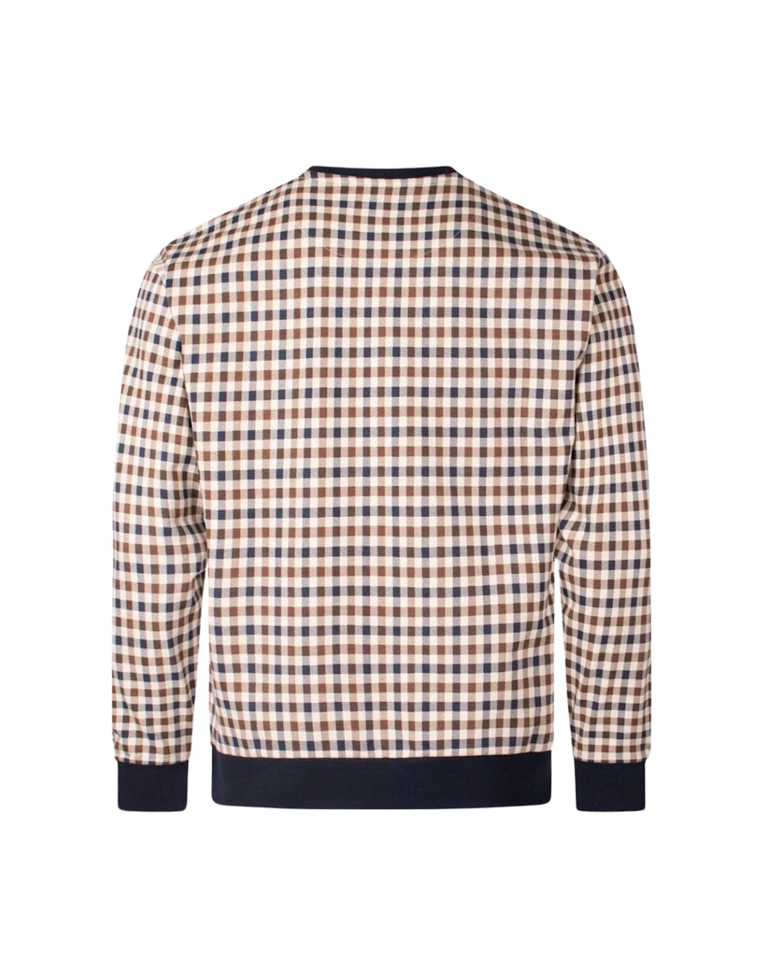 Active Iconic Crewneck Beige Check Sweatshirt