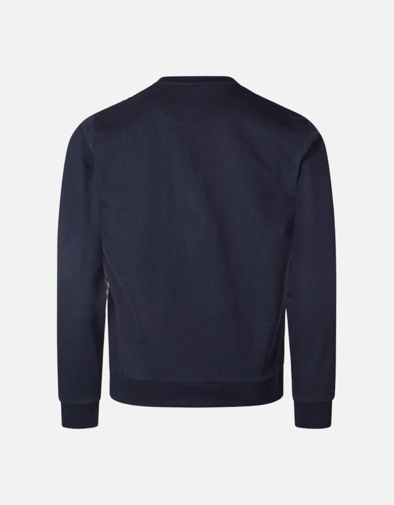 Active Iconic Front Crewneck Navy Blue Sweatshirt