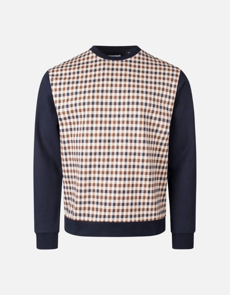 Active Iconic Front Crewneck Navy Blue Sweatshirt