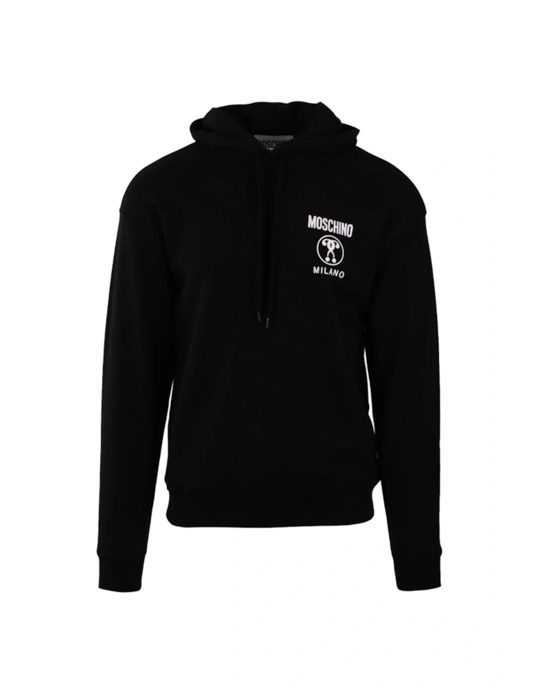 Double Question Mark Logo Black Hoodie