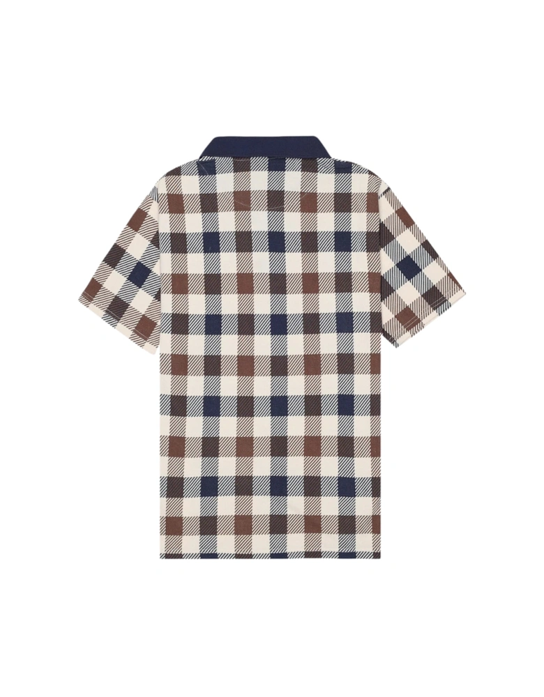 Active Macro Iconic Polo Navy Blue Check Polo Shirt
