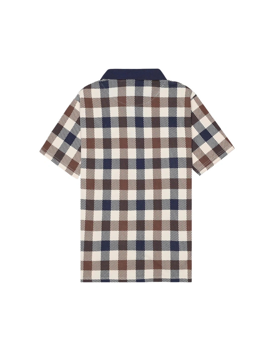 Active Macro Iconic Polo Navy Blue Check Polo Shirt