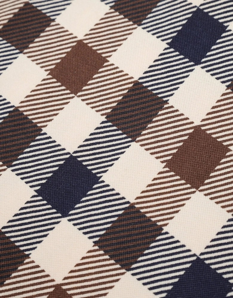 Active Macro Iconic Polo Navy Blue Check Polo Shirt