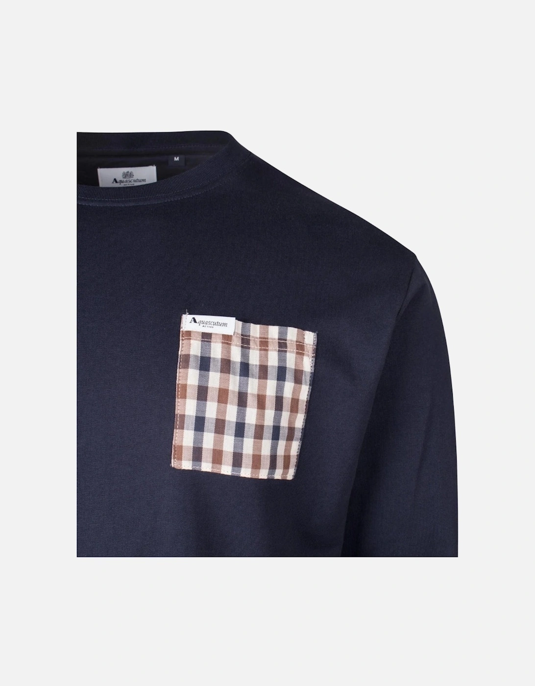 Active Iconic Pocket Crewneck Navy Blue Sweatshirt