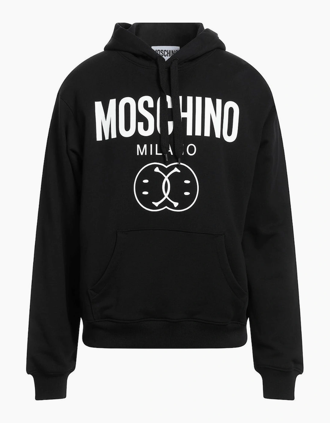 Moschino Men's Black Double Smiley Hoodie  38 M