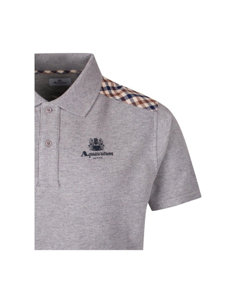 Active Stripes Piquet Polo Light Melange Grey Polo Shirt