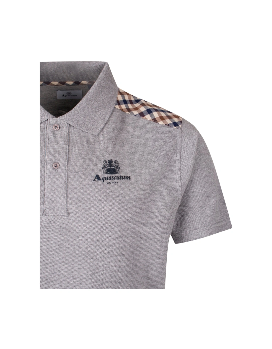 Active Stripes Piquet Polo Light Melange Grey Polo Shirt