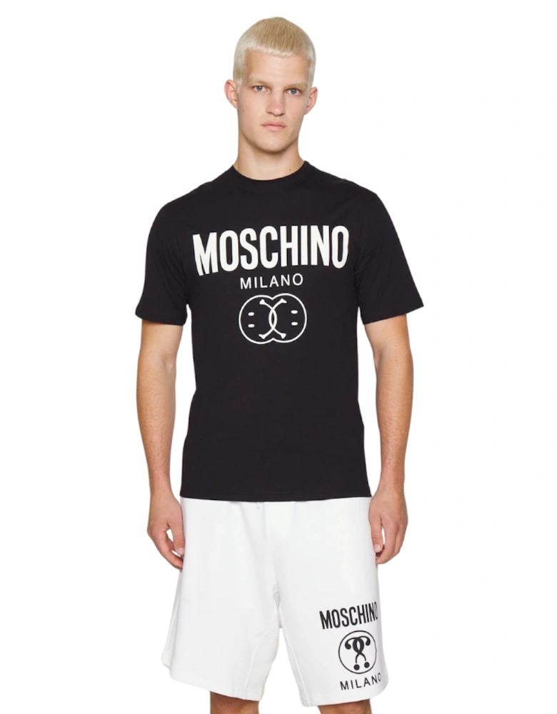 Milano Double Smiley Logo Black T-Shirt