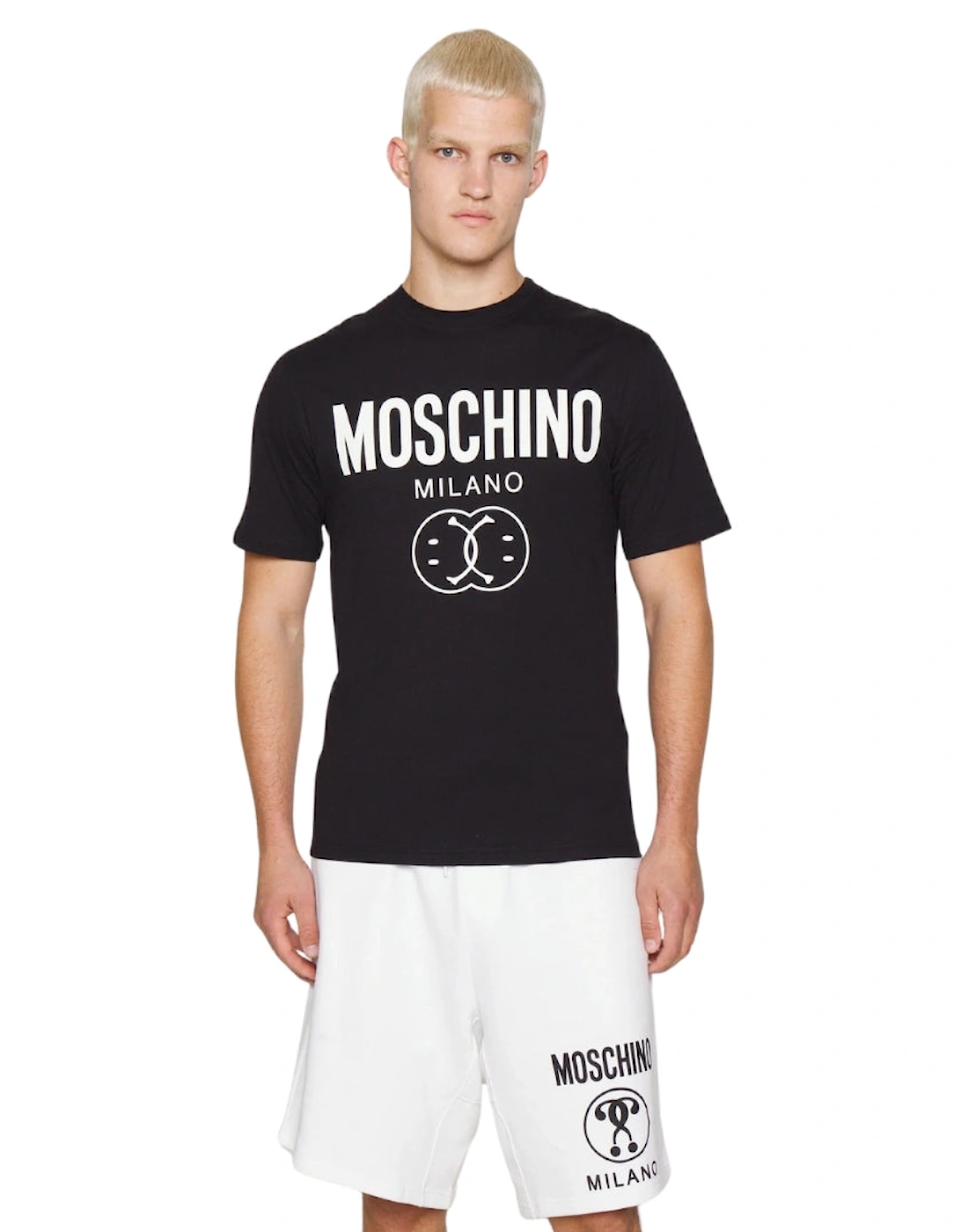 Milano Double Smiley Logo Black T-Shirt