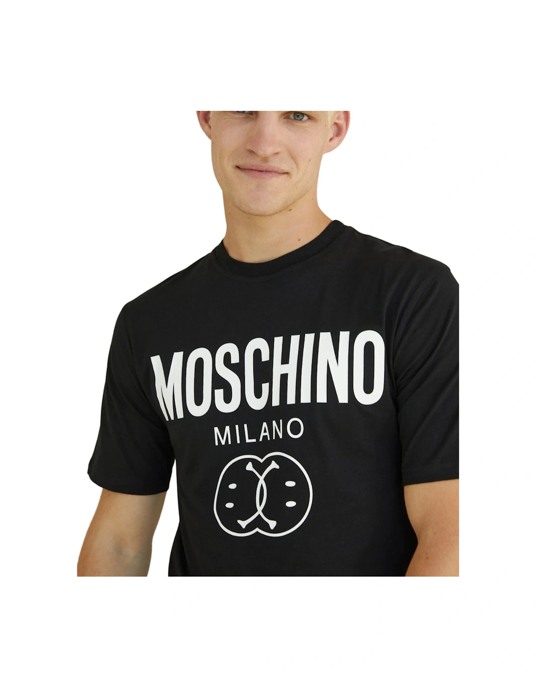 Milano Double Smiley Logo Black T-Shirt
