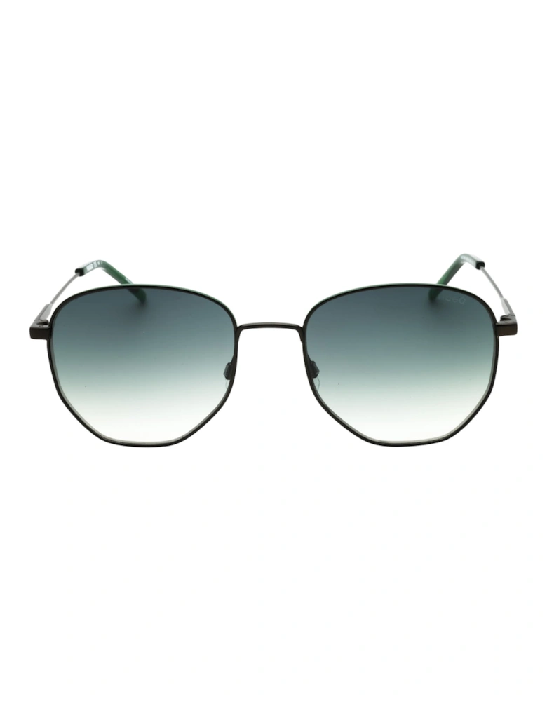 Green Shaded Lensed Matte Black Framed Sunglasses