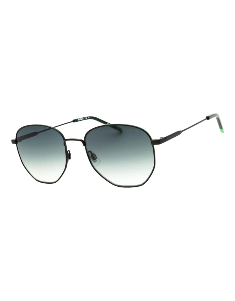 Green Shaded Lensed Matte Black Framed Sunglasses