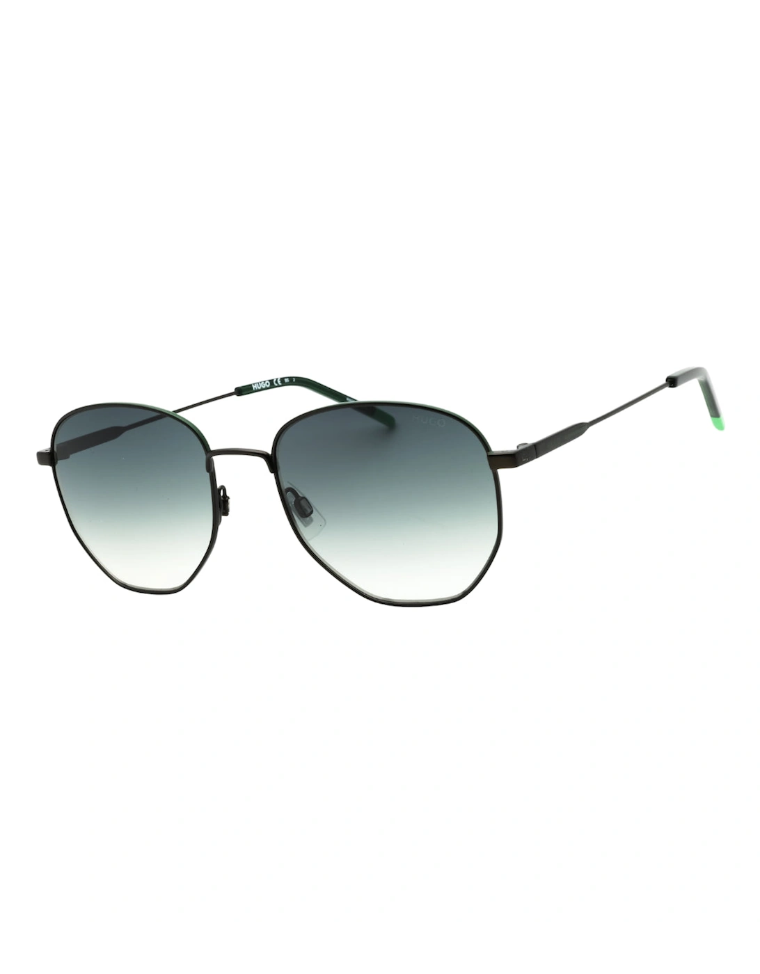 Green Shaded Lensed Matte Black Framed Sunglasses
