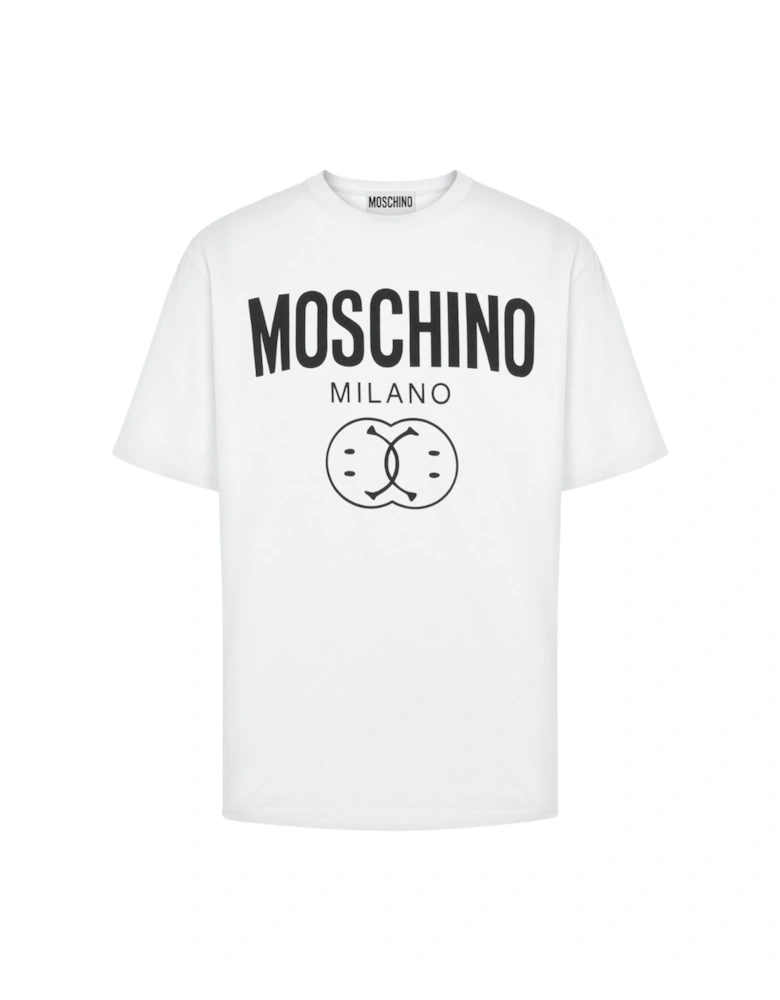 Milano Double Smiley Logo White T-Shirt