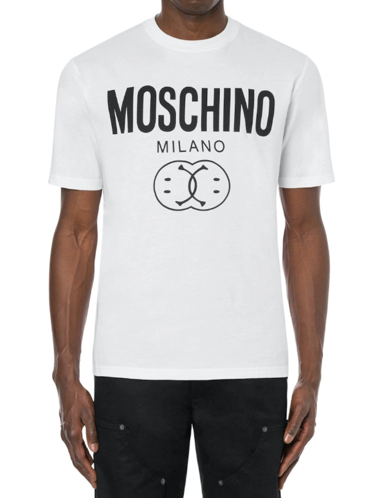 Milano Double Smiley Logo White T-Shirt