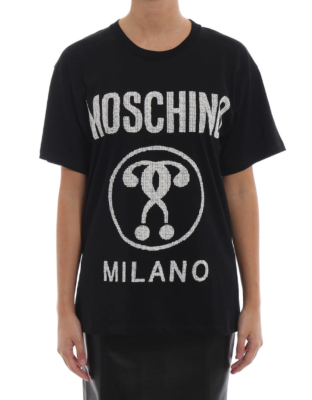 Milano Double Question Mark Logo Black T-Shirt