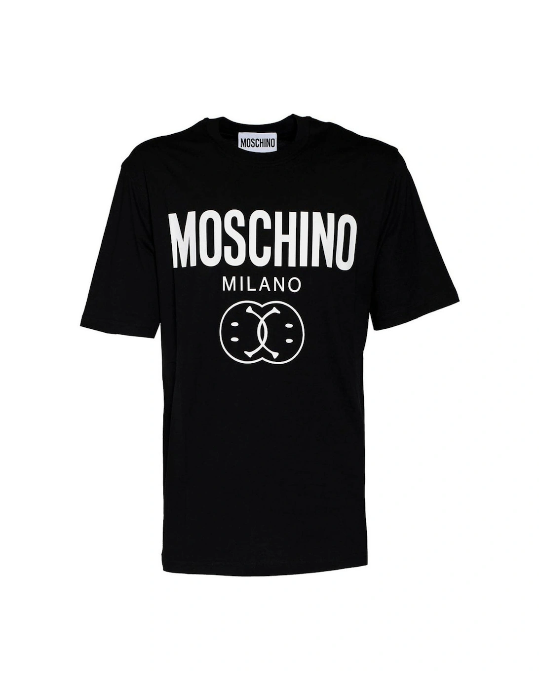 Men's Moschino Bold Double Smiley Logo Black T-Shirt - Size: 44