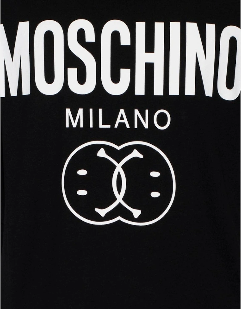 Bold Double Smiley Logo Black T-Shirt