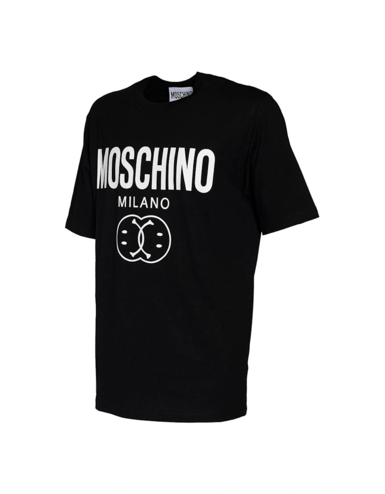 Bold Double Smiley Logo Black T-Shirt