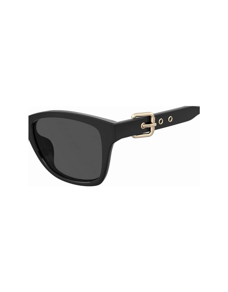 Buckle Detail All Black Sunglasses