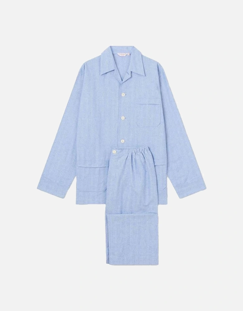 Arran 24 Brushed Cotton Classic Fit Pyjamas, Blue